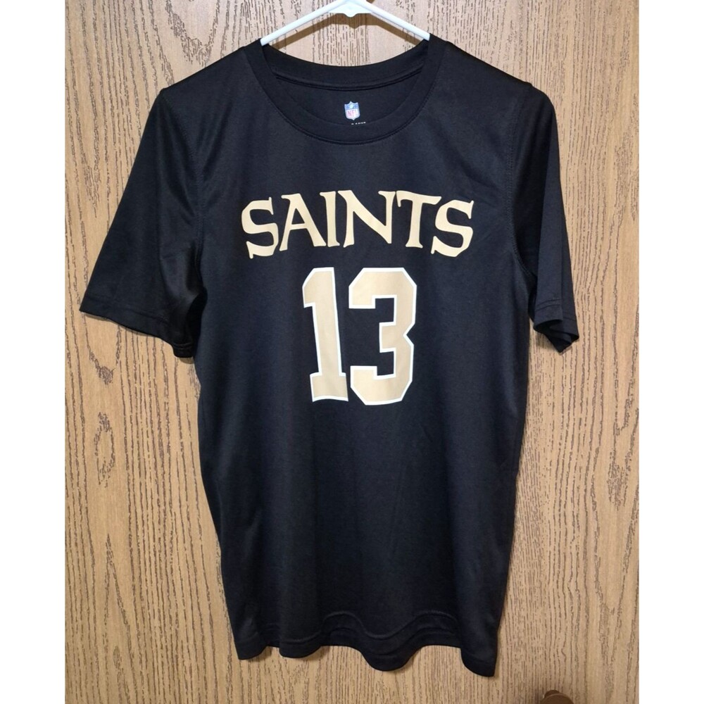 Saints No#13 Thomas Official NFL Youth Black & Gold Short Sleeve Jersey Top Sz L